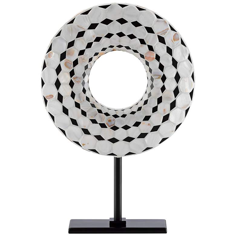 Image 1 Currey and Company Rondelle 18"H Black Pearl Disc Sculpture