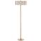 Currey and Company Rosabelle Antique Brass Art Glass Floor Lamp
