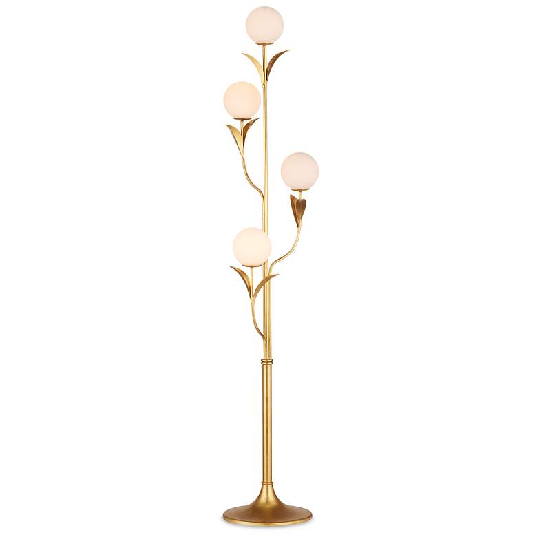 Image 1 Currey & Company Rossville Gold Leaf 4-Light Tree Floor Lamp
