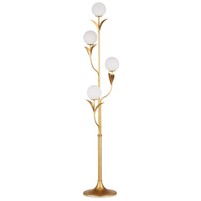 Image 2 Currey & Company Rossville Gold Leaf 4-Light Tree Floor Lamp more views