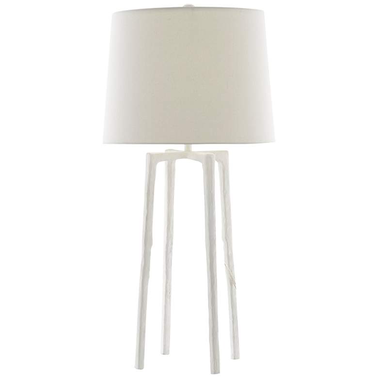Image 1 Currey and Company Rowan White Cast Aluminum Table Lamp