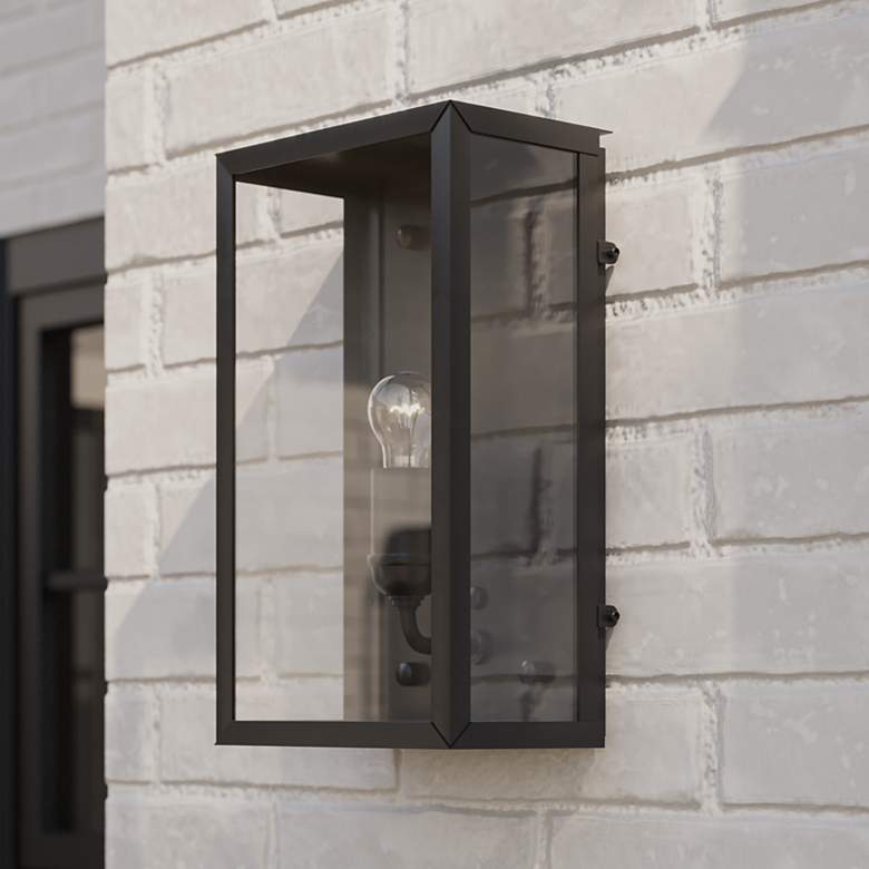 Image 1 Currey & Company Royster Black Outdoor 1-Light Wall Sconce