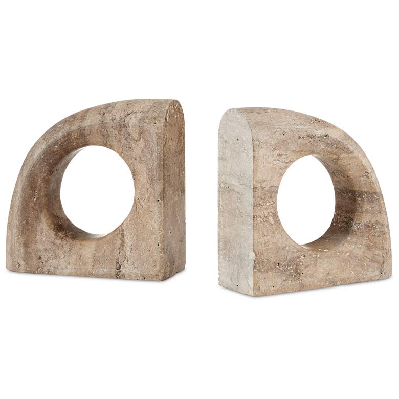 Image 1 Currey & Company Russo Travertine Object Set of 2