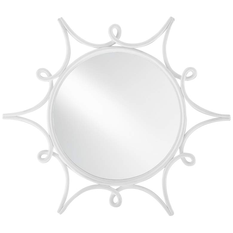 Image 1 Currey and Company Sabina White 23 inch Sunburst Wall Mirror
