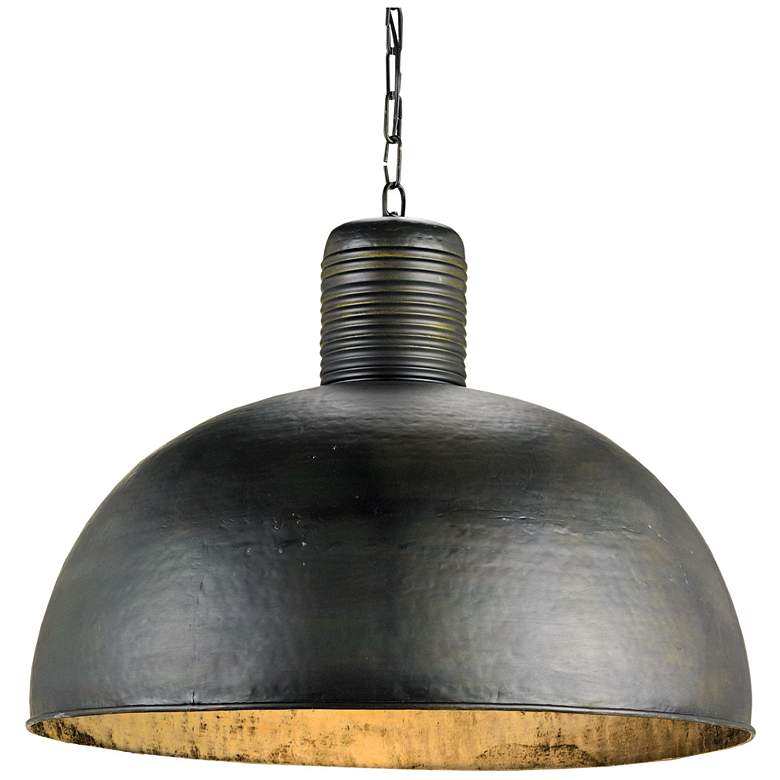 Image 1 Currey & Company Saga 28" Black 1-Light Pendant