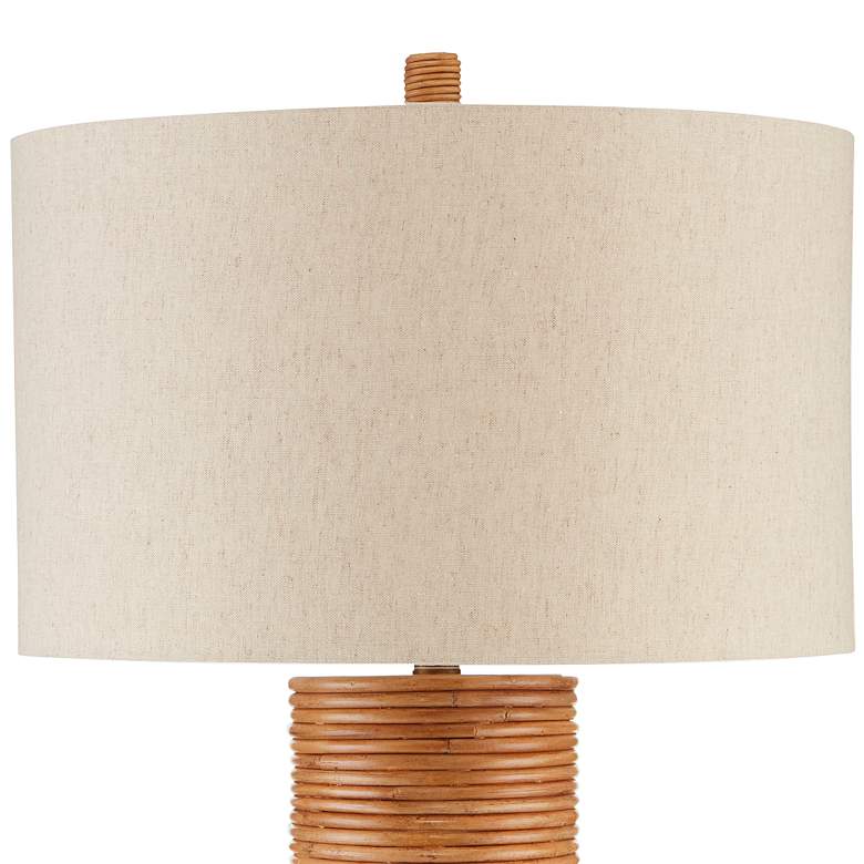 Image 3 Currey & Company Salome Linen Shade and Natural Rattan Table Lamp more views