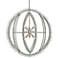 Currey & Company Saltwater 34" Silver Leaf Seaglass Orb Chandelier