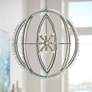 1_Currey & Company Saltwater 34" Silver Leaf Seaglass Orb Chandelier