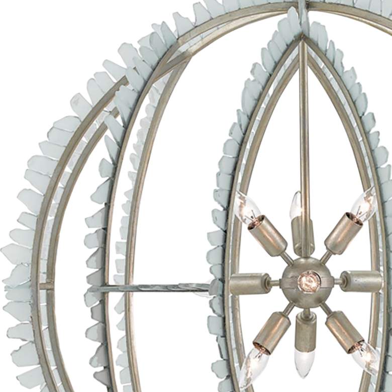 Image 3 Currey & Company Saltwater 34" Silver Leaf Seaglass Orb Chandelier more views