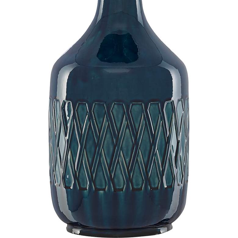 Image 2 Currey & Company Samba 29 1/4" Silk and Ocean Blue Ceramic Lamp more views