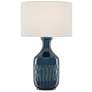 Currey &amp; Company Samba 29 1/4" Silk and Ocean Blue Ceramic Lamp