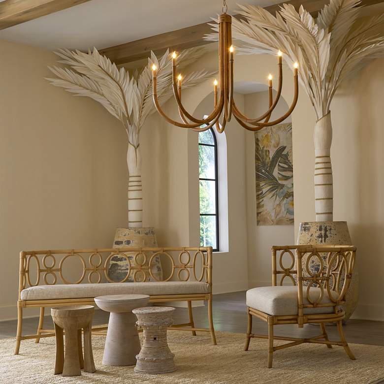 Image 5 Currey & Company Samsara 42 1/2"W 8-Light Rattan Chandelier more views