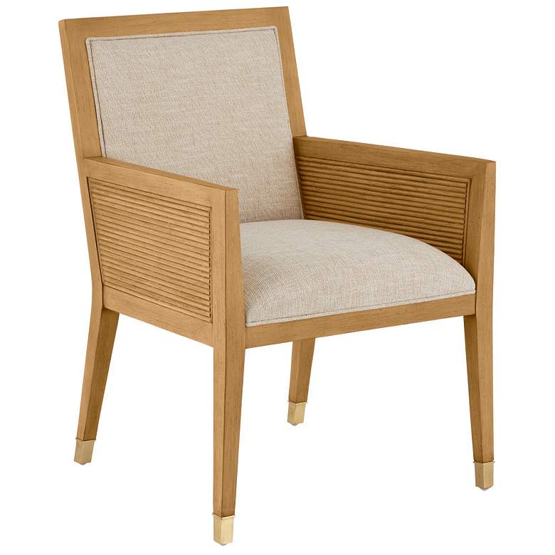Image 1 Currey & Company Santos Upholstered Sea Sand Armchair