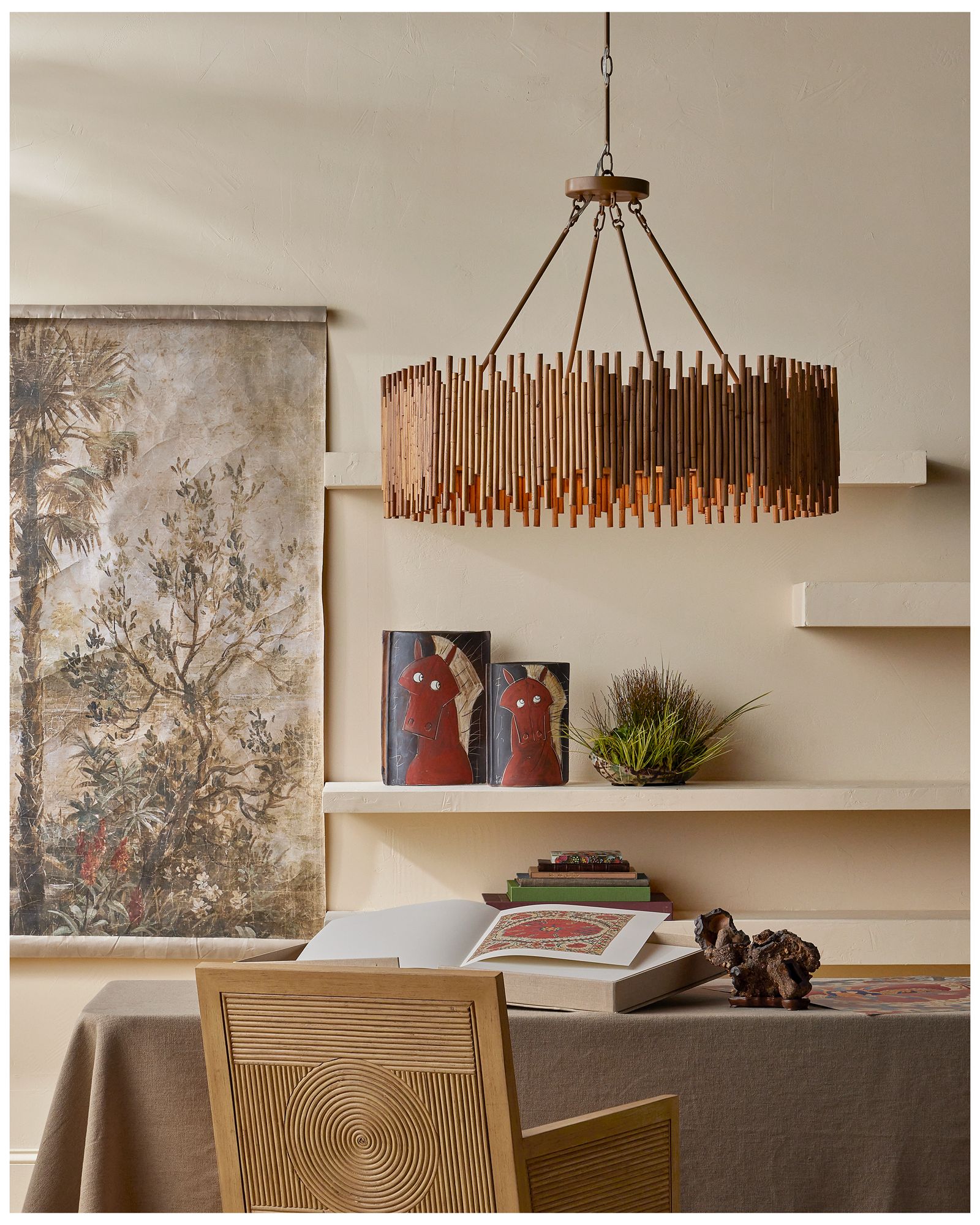 Currey & Company Santos Upholstered Sea Sand Armchair