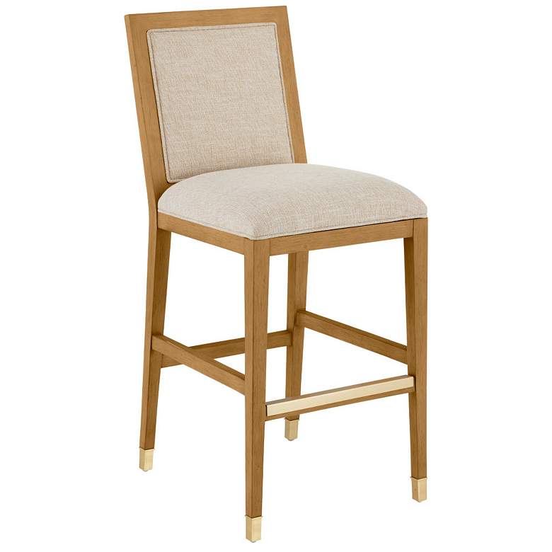 Image 1 Currey & Company Santos Upholstered Sea Sand Bar Stool