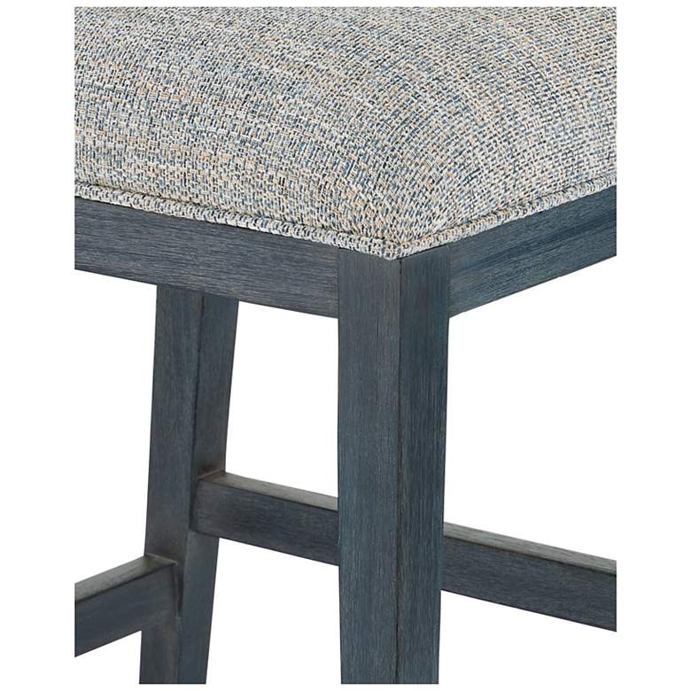 Image 5 Currey & Company Santos Upholstered Vintage Navy Bar Stool more views
