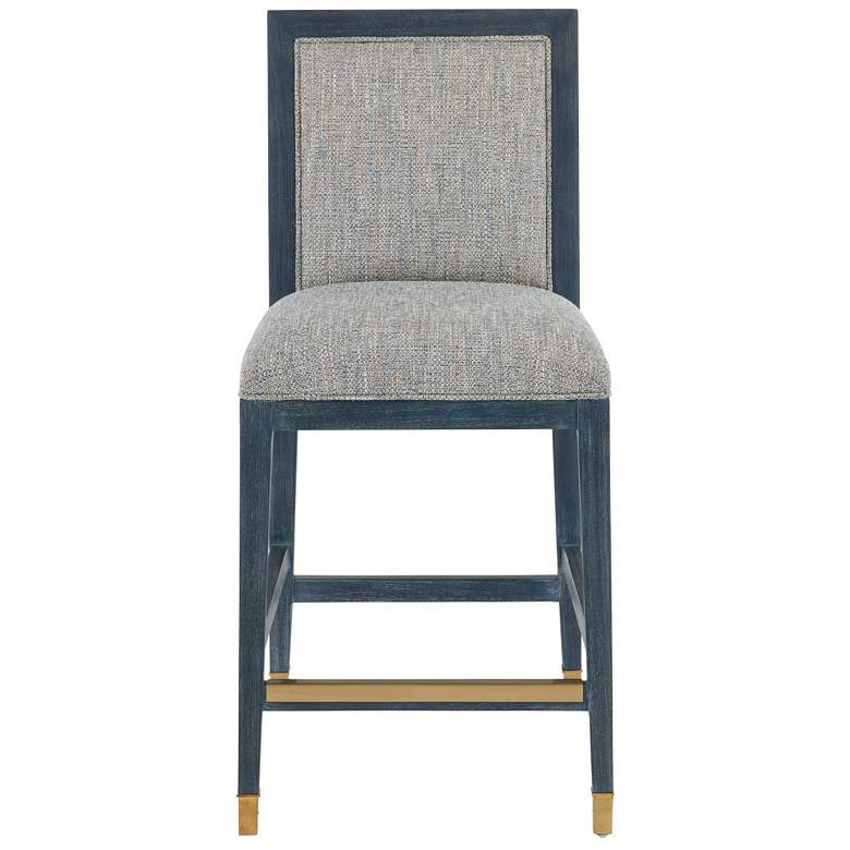 Image 6 Currey & Company Santos Upholstered Vintage Navy Counter Stool more views