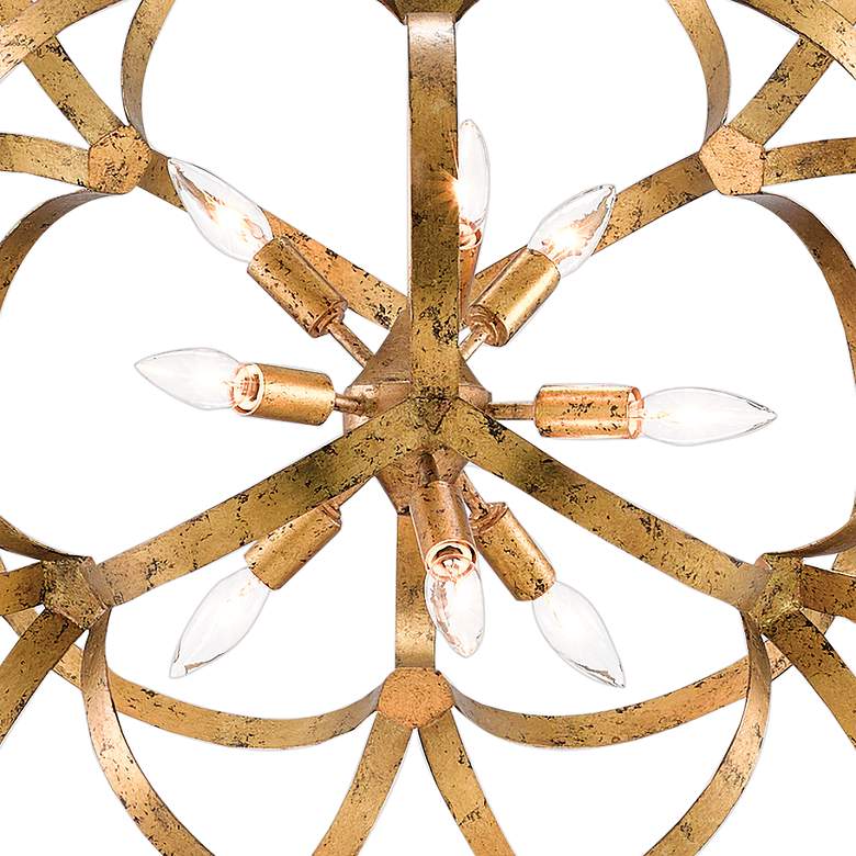 Image 3 Currey & Company Sappho 33 1/2" 9-Light Gold Leaf Orb Chandelier more views