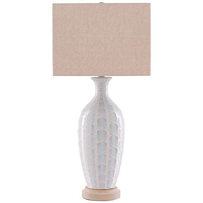 Image 1 Currey & Company Saraband Sky Blue and Cream Table Lamp