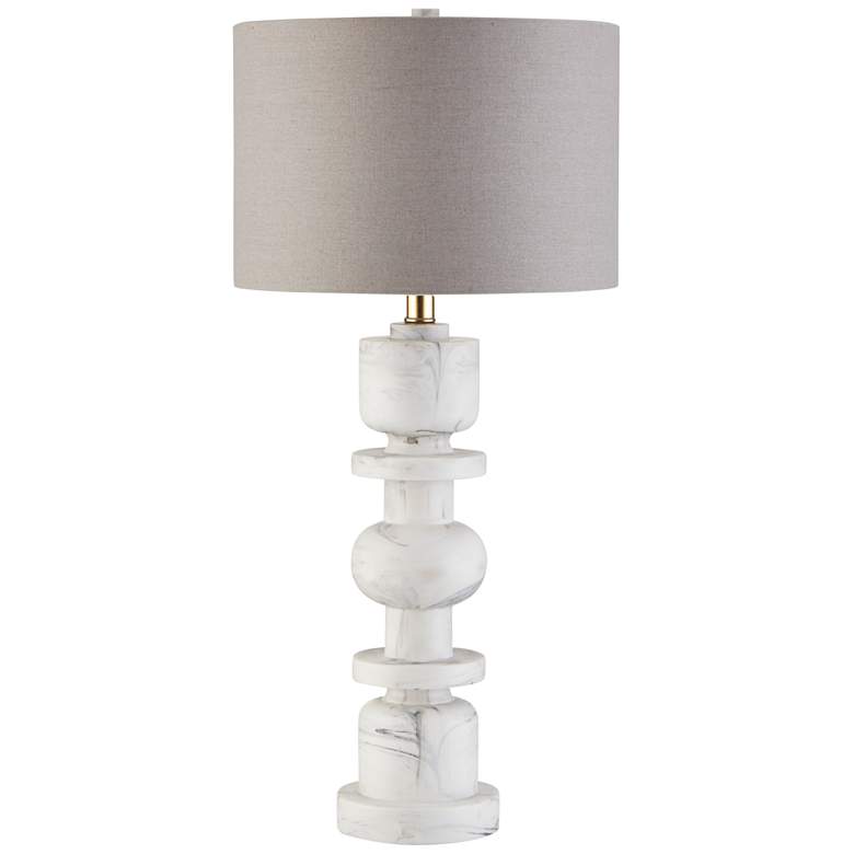 Image 2 Currey &amp; Company Sasha White Column Table Lamp
