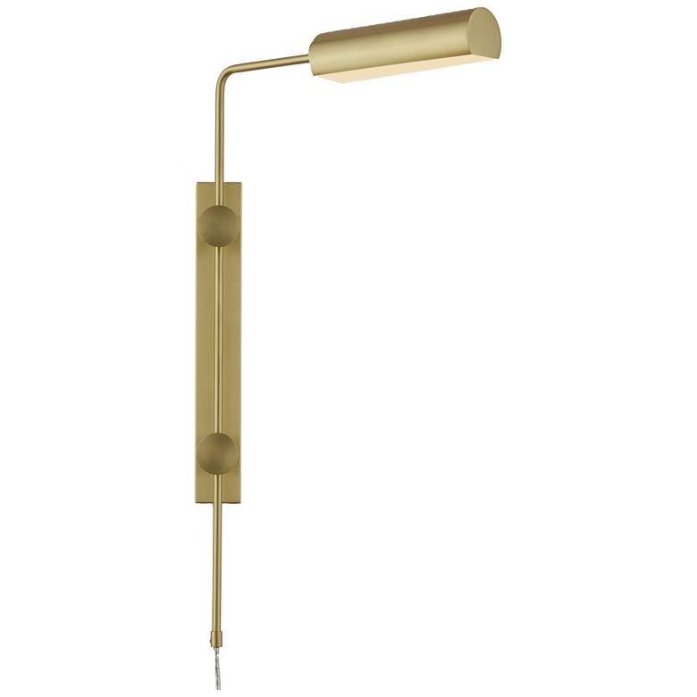 Image 1 Currey & Company Satire Brass Swing-Arm 1-Light LED Wall Sconce
