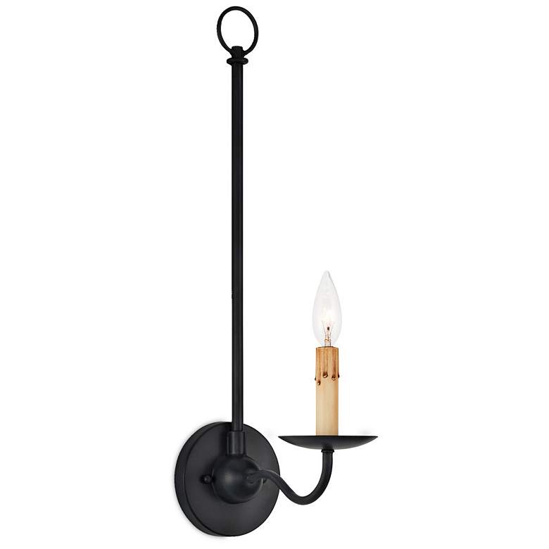 Image 1 Currey & Company Saxon 1-Light Black Wall Sconce