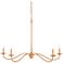 Currey & Company Saxon 33 1/4" Natural Rattan 5-Light Chandelier