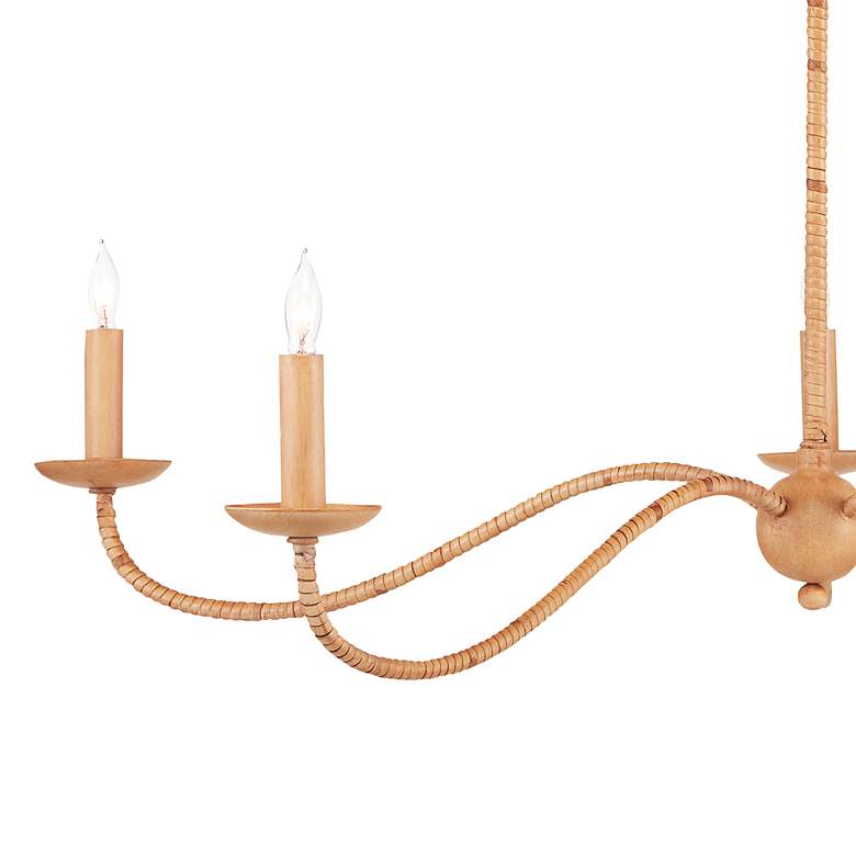 Image 2 Currey & Company Saxon 33 1/4" Natural Rattan 5-Light Chandelier more views