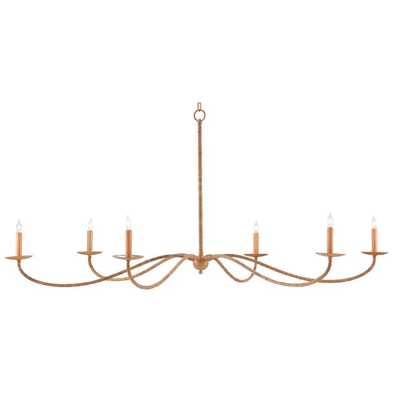 Image 1 Currey and Company Saxon 60 3/4" Wide Candelabra Rattan Chandelier