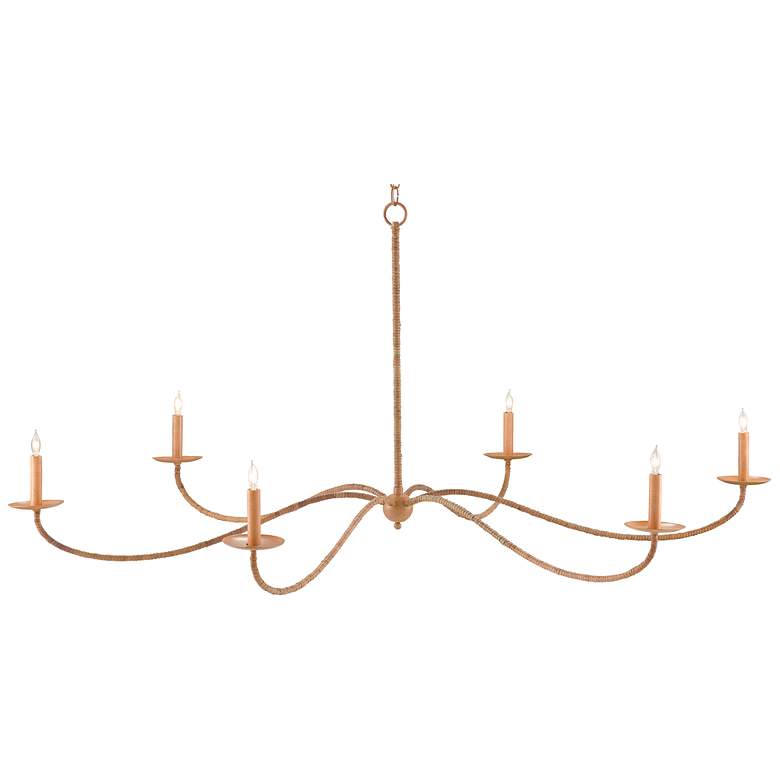 Image 2 Currey and Company Saxon 60 3/4" Wide Candelabra Rattan Chandelier more views