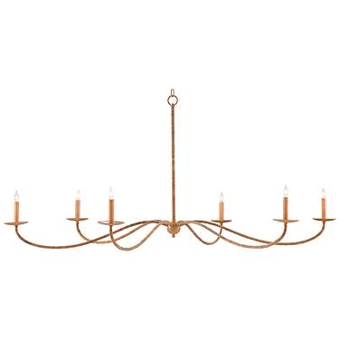 Currey and Company Saxon 60 3/4" Wide Candelabra Rattan Chandelier