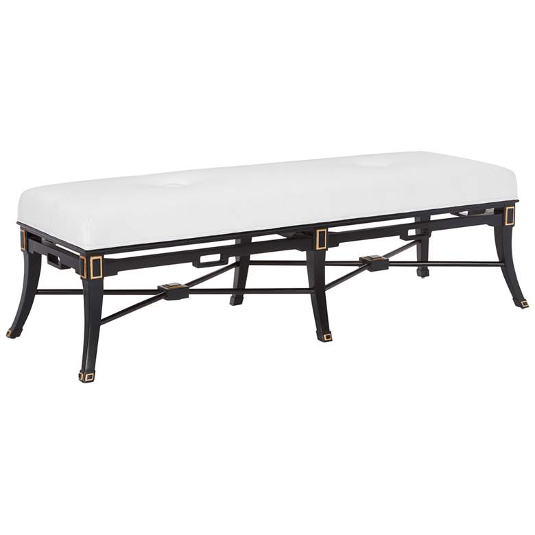 Image 1 Currey and Company Scarlett 60" Wide Muslin Banquette Tufted Bench