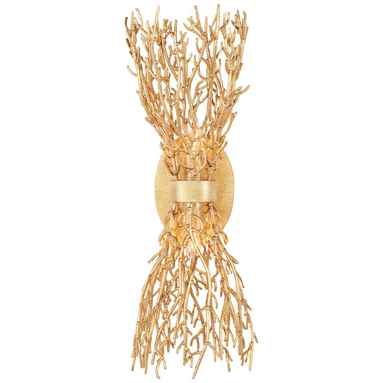 Image 1 Currey &amp; Company Sea Fan 21 1/2 inch High Gold Gilt Wall Sconce