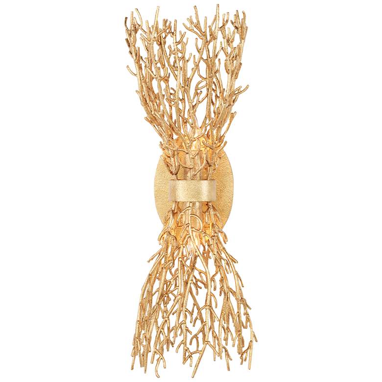 Image 1 Currey & Company Sea Fan 21 1/2" High Gold Gilt Wall Sconce