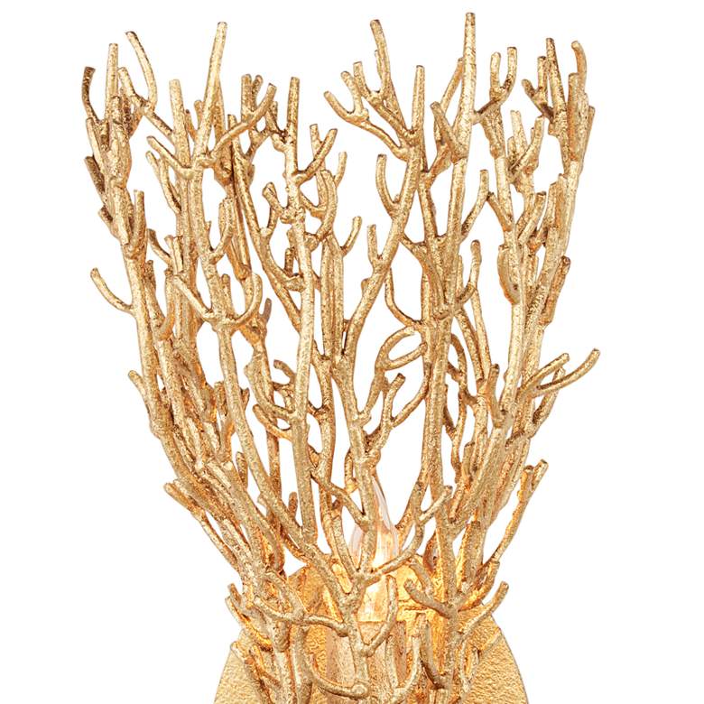 Image 2 Currey &amp; Company Sea Fan 21 1/2 inch High Gold Gilt Wall Sconce more views