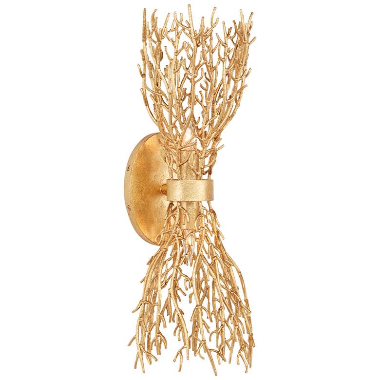 Image 3 Currey & Company Sea Fan 21 1/2" High Gold Gilt Wall Sconce more views