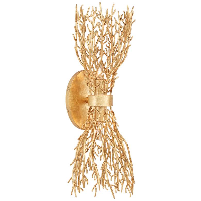 Image 3 Currey & Company Sea Fan 21 1/2" High Gold Gilt Wall Sconce more views