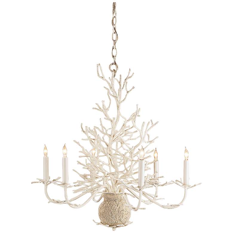 Image 2 Currey &amp; Company Seaward 29 inch Wide White Sand Chandelier