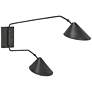 Currey and Company Serpa 20" High Black Double Arm Modern Wall Lamp