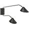Currey and Company Serpa 20" High Black Double Arm Modern Wall Lamp