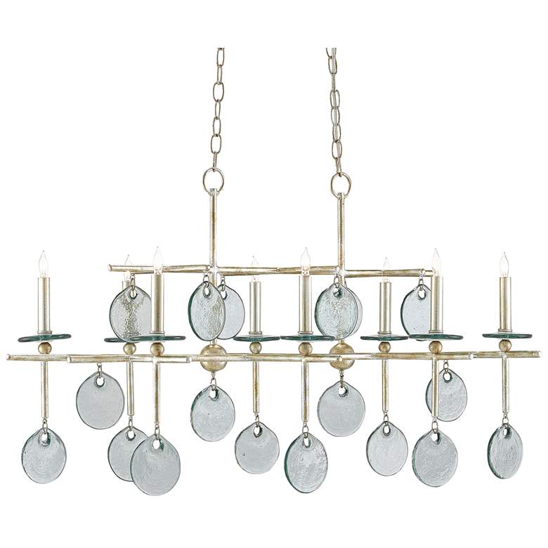 Image 1 Currey & Company Sethos 42" Silver Granello 8-Light Chandelier