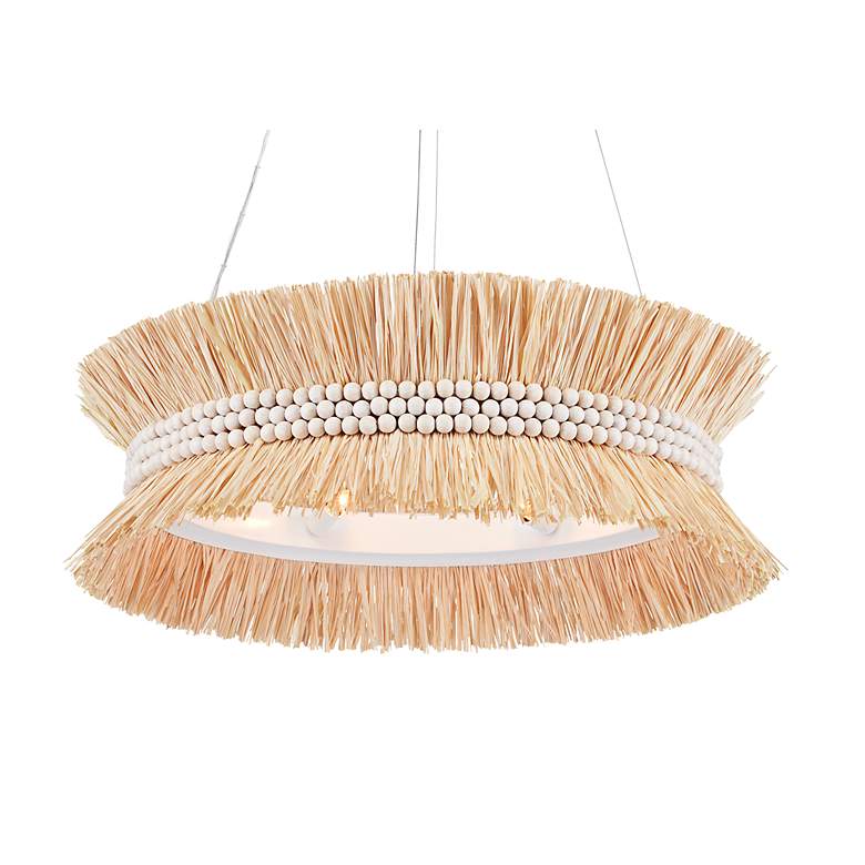 Image 1 Currey & Company Seychelles 33" Wide Natural Raffia Chandelier