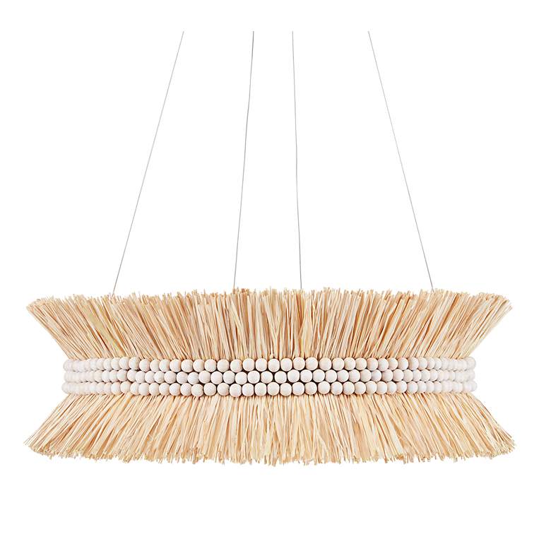 Image 3 Currey & Company Seychelles 33" Wide Natural Raffia Chandelier more views