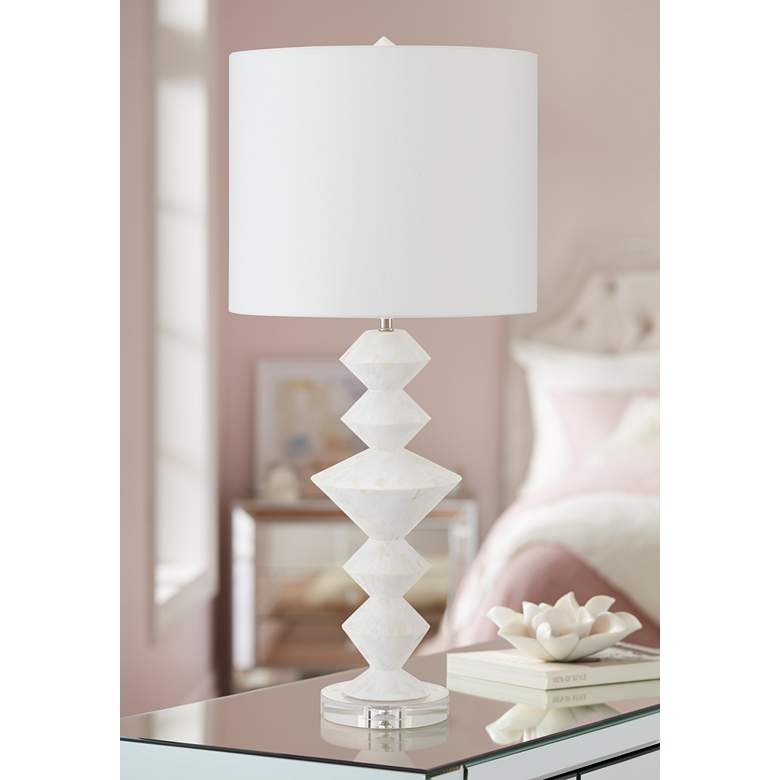 Image 1 Currey & Company Sheba 31" Mother of Pearl Geometric Table Lamp