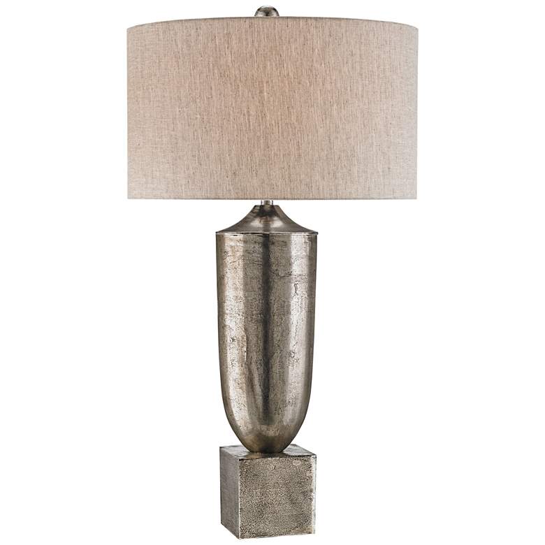 Image 1 Currey and Company Silversmith Antique Nickel Table Lamp