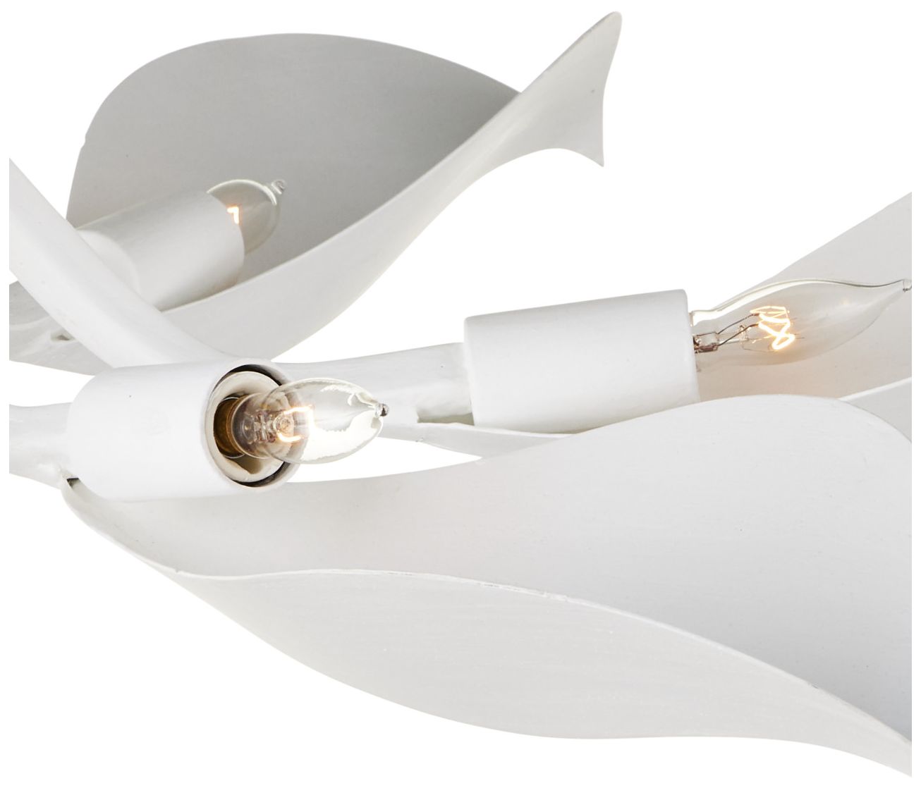 Image 2 Currey & Company Snowflower 36" White 6-Light Semi-Flush Mount more views