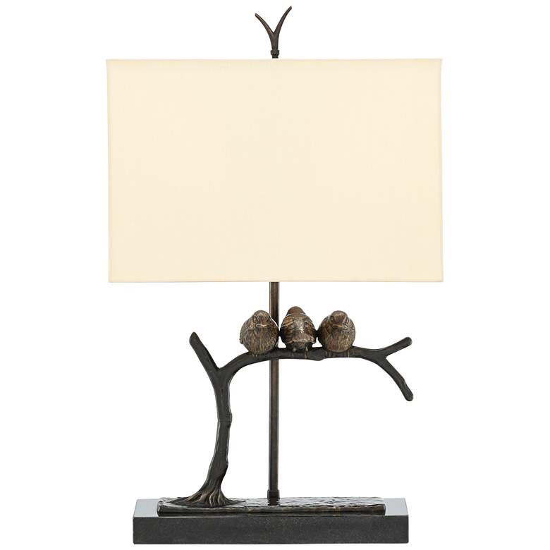 Image 2 Currey & Company Sparrow 24 3/4" Bronze and Black Bird Table Lamp