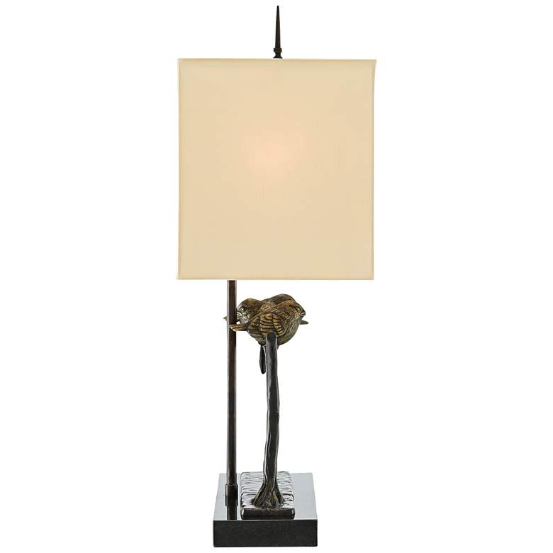 Image 6 Currey & Company Sparrow 24 3/4" Bronze and Black Bird Table Lamp more views