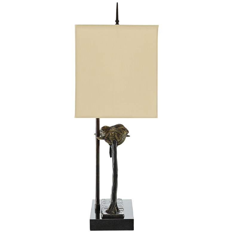Image 7 Currey & Company Sparrow 24 3/4" Bronze and Black Bird Table Lamp more views