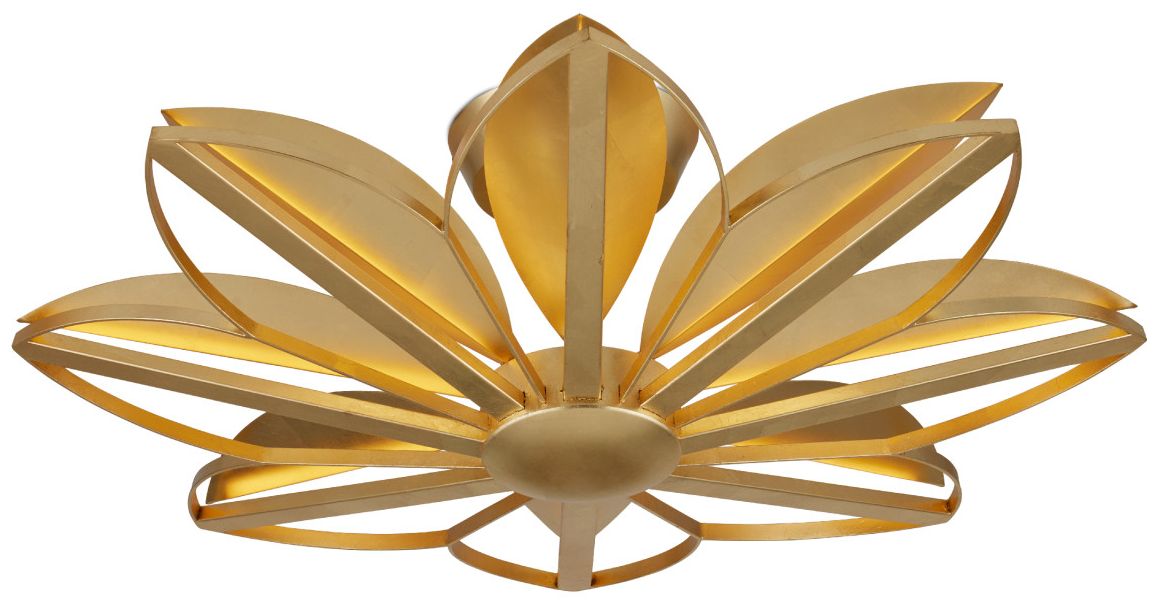 Image 3 Currey & Company Stewart 31.5" Gold 8-Light Semi-Flush Mount more views